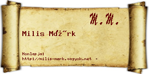Milis Márk névjegykártya